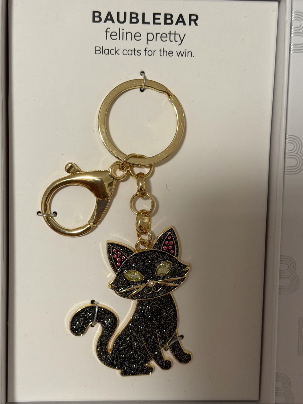 BaubleBar Feline Pretty Black Cat Keychain - Picture 4 of 4